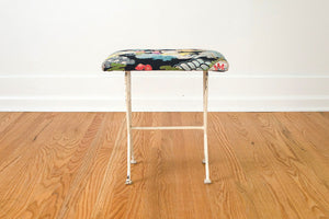 Art Deco Barkcloth Stool