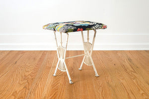 Art Deco Barkcloth Stool