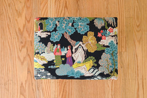 Art Deco Barkcloth Stool