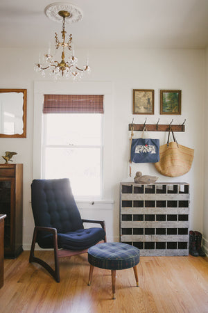 MCM Plaid Ottoman