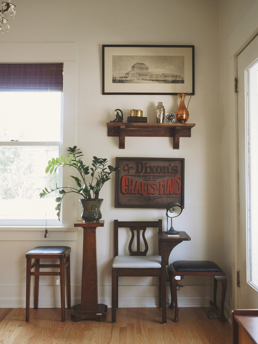 Vintage Oak Plant Stand
