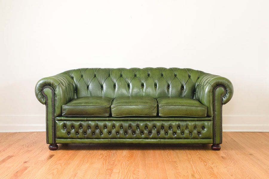 Green Leather Chesterfield