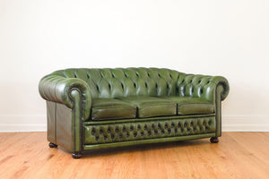 Green Leather Chesterfield