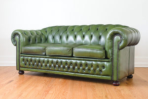 Green Leather Chesterfield