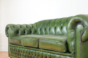 Green Leather Chesterfield