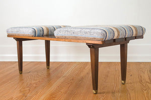 MCM Striped Slat Bench