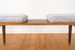 MCM Striped Slat Bench