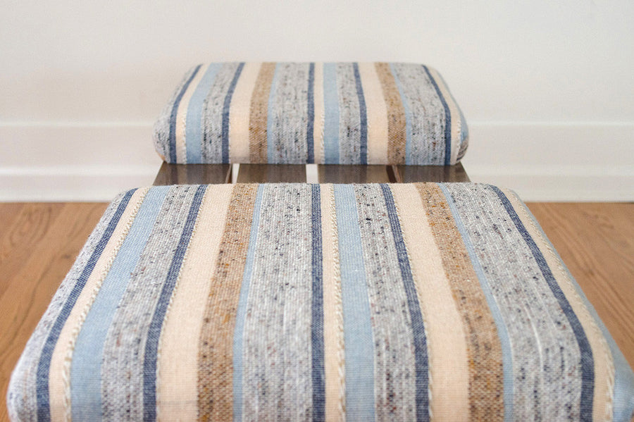 MCM Striped Slat Bench