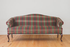 Plaid Camelback Sofa