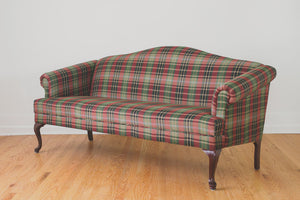 Plaid Camelback Sofa