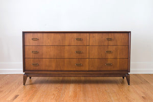 MCM Walnut & Brass Credenza