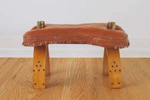 Vintage Leather Saddle Stool