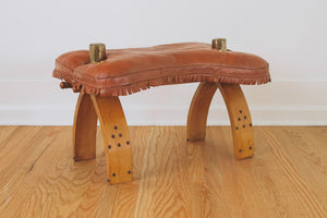 Vintage Leather Saddle Stool