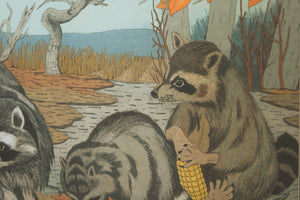 Vintage Raccoon Watercolor