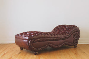 Leather Chesterfield Chaise