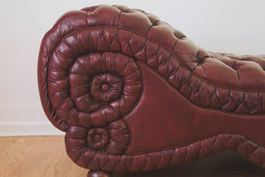 Leather Chesterfield Chaise