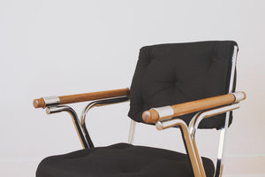 MCM Chrome & Wood Chairs