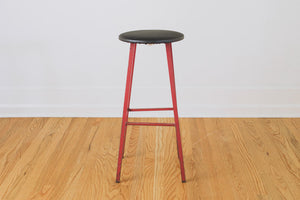 Industrial Leather Stool
