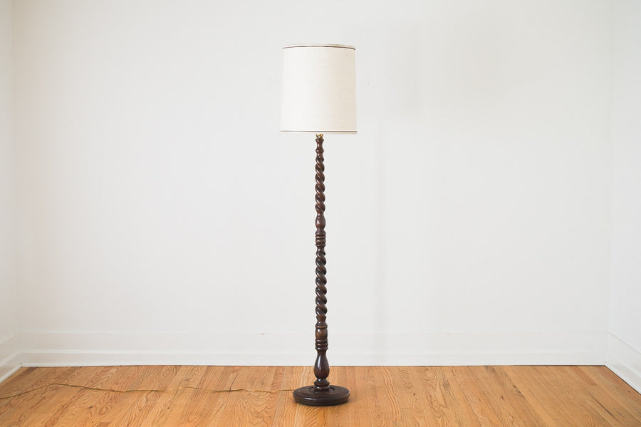 Carved Wood Lamp