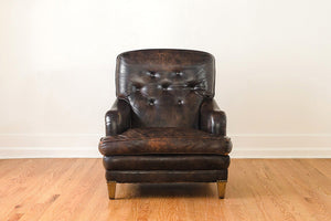 Leather Club Chair & Ottoman