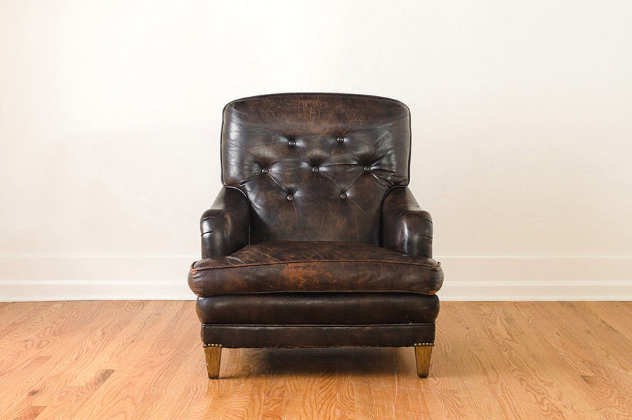 Leather Club Chair & Ottoman