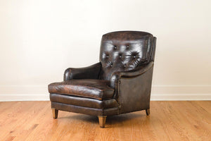 Leather Club Chair & Ottoman