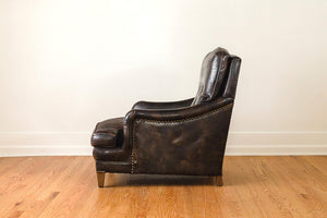 Leather Club Chair & Ottoman