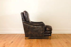 Leather Club Chair & Ottoman