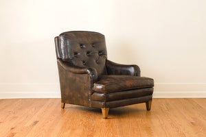 Leather Club Chair & Ottoman
