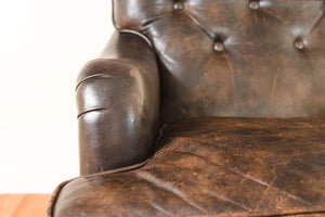 Leather Club Chair & Ottoman