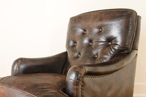 Leather Club Chair & Ottoman