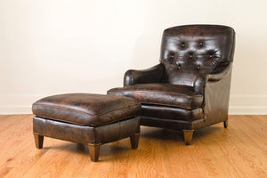 Leather Club Chair & Ottoman