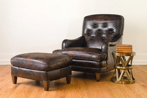 Leather Club Chair & Ottoman
