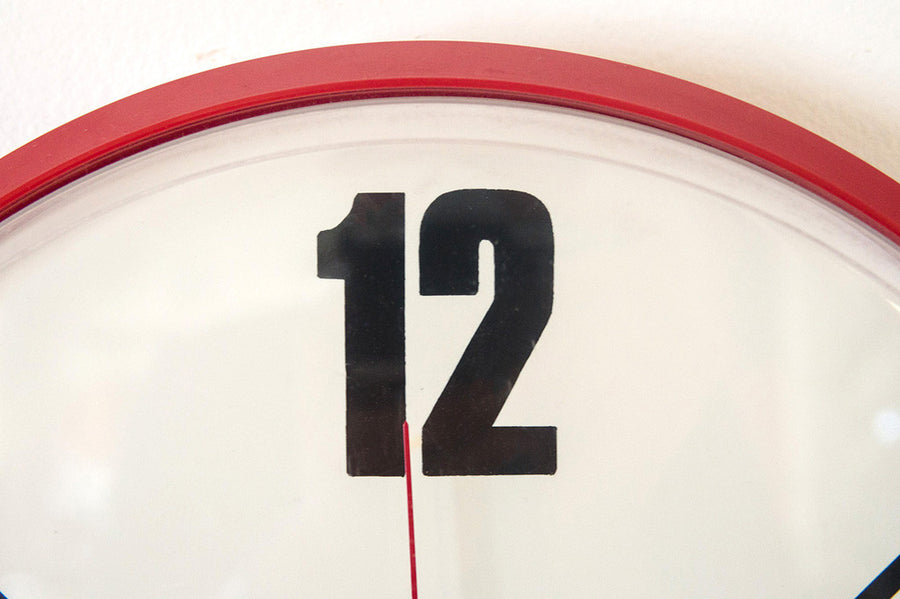 MCM Red Chevron Clock