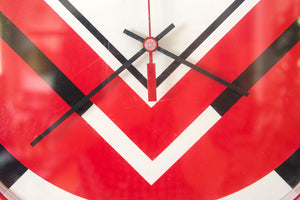 MCM Red Chevron Clock