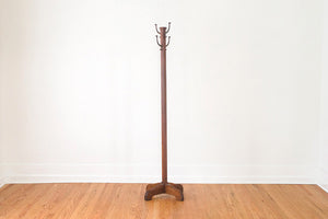 Oak & Brass Coat Rack