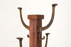 Oak & Brass Coat Rack