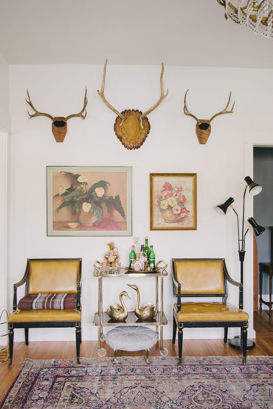 Wool & Brass Ottoman