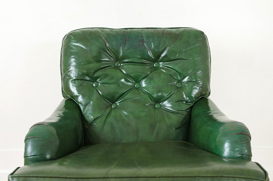 Green Leather Club Chair