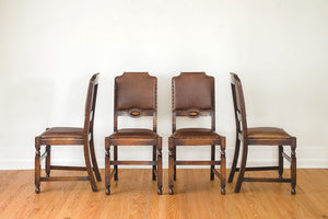 Leather & Oak Dining Chairs