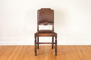 Leather & Oak Dining Chairs