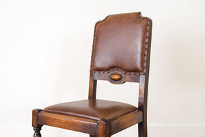 Leather & Oak Dining Chairs