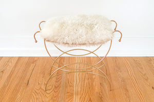 Gold Sheepskin Vanity Stool