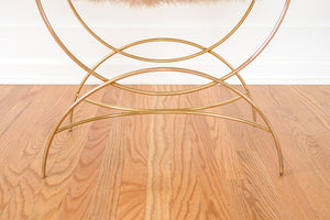 Gold Sheepskin Vanity Stool