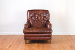 Leather Club Chair & Ottoman