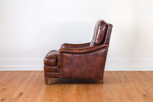 Leather Club Chair & Ottoman