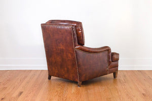 Leather Club Chair & Ottoman