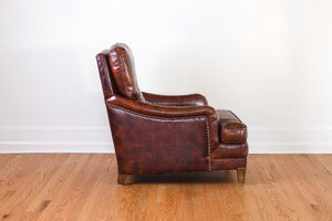 Leather Club Chair & Ottoman