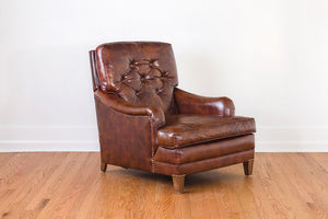 Leather Club Chair & Ottoman
