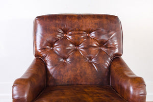 Leather Club Chair & Ottoman